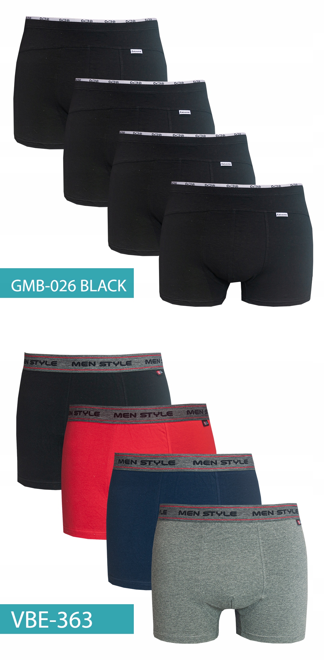 4x Bokserki MĘSKIE C+3 Bawełna NOWE WZORY 2XL XXL Model 4PAK