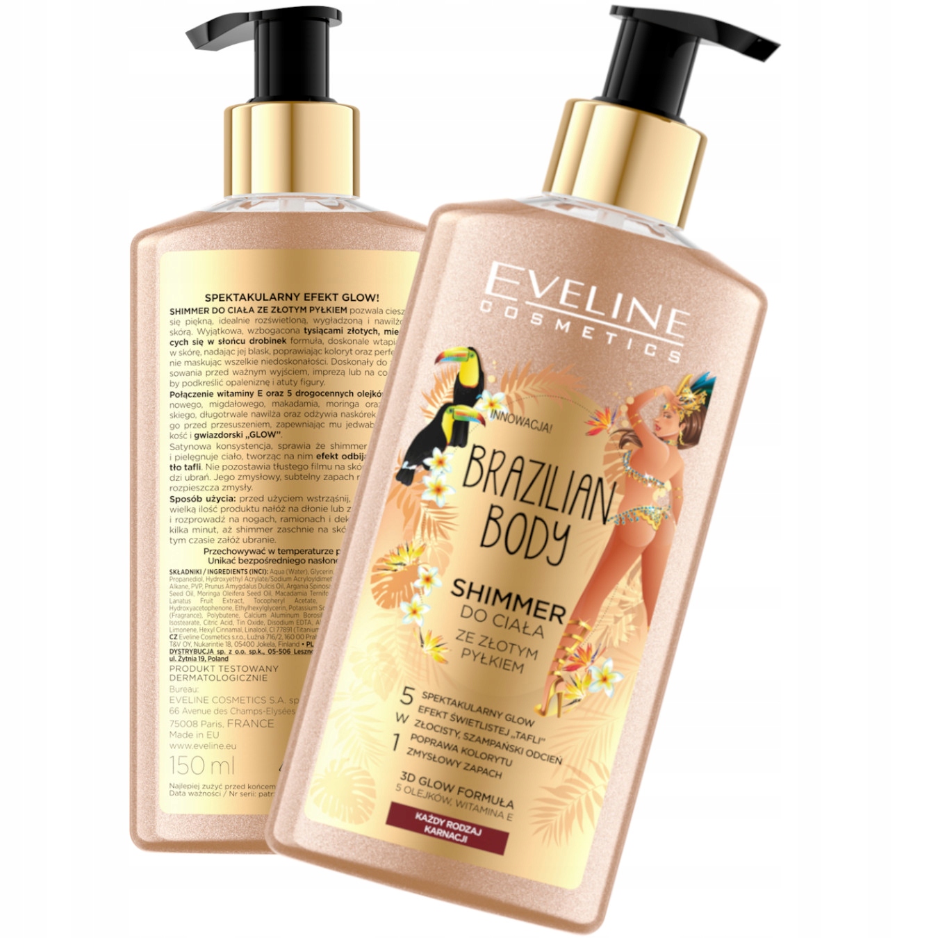 

Eveline Brazilian Shimmer Do Ciała Ze Złotym Pyłem