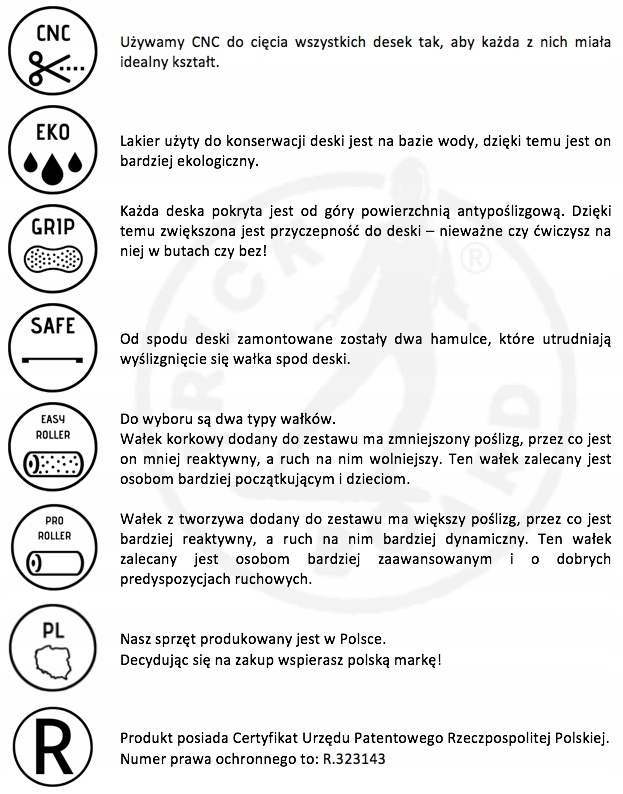 Trickboard Balance Board Large Hit the wave z wałkiem korkowym Kod producenta TRI-L-HIT-KOR