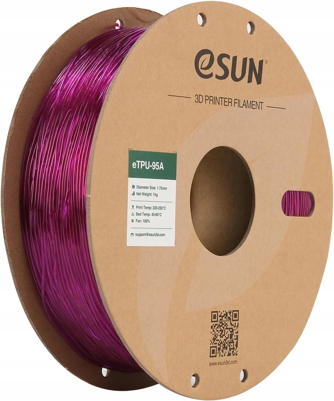 ESun Tpu 95A Filament Transparentní Fialová 1.75
