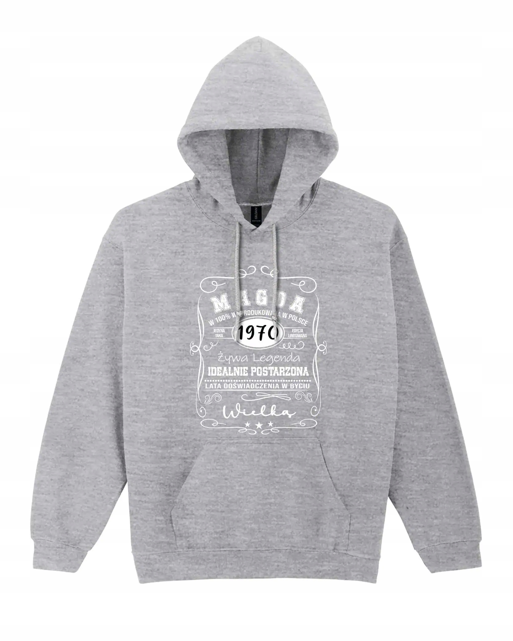 Mikina s kapucí Personalizovaná Živá Legenda Šedá XXL