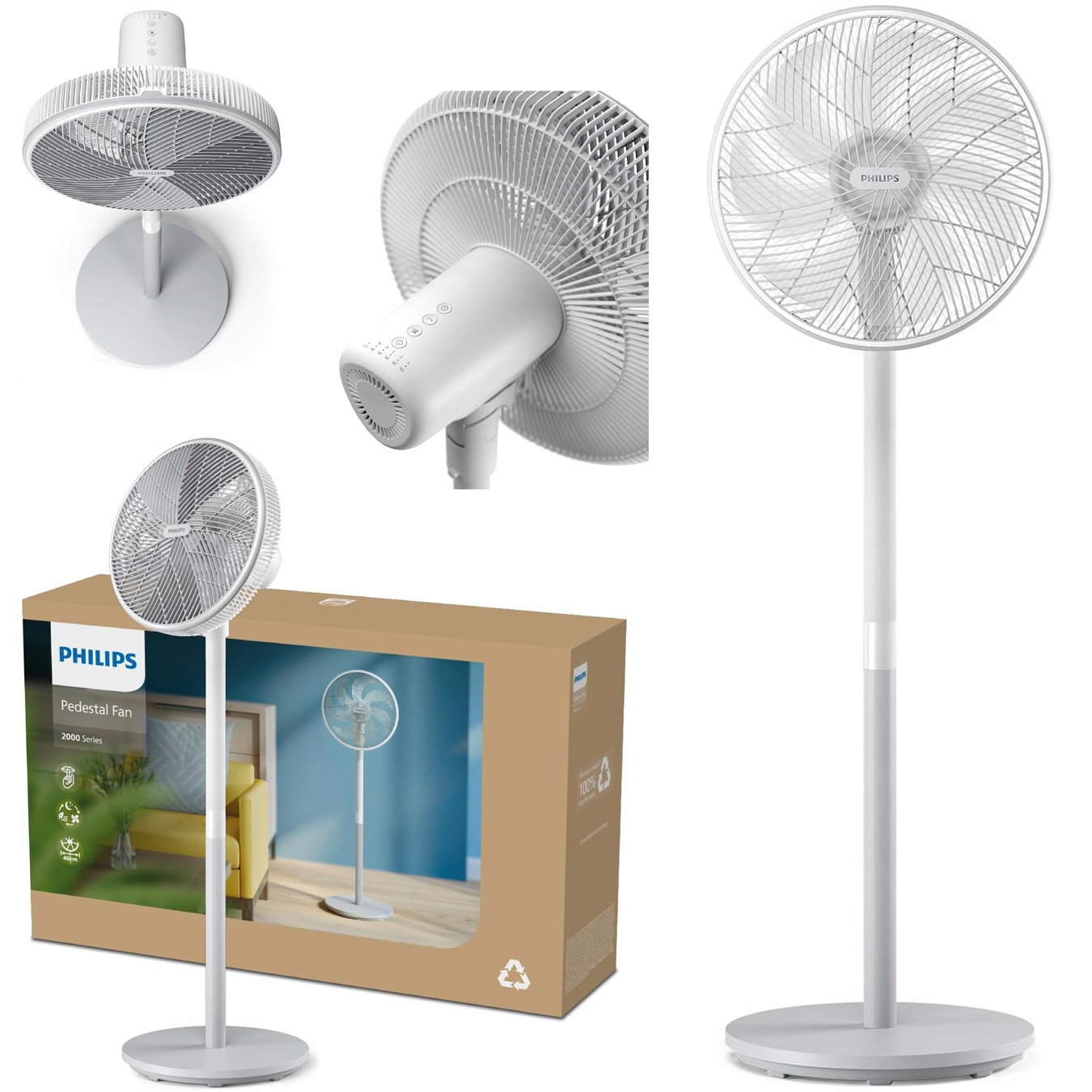 Podlahový Ventilátor Philips CX2550/00 Tichý Stojaci Vetrák 3 Rýchlosti