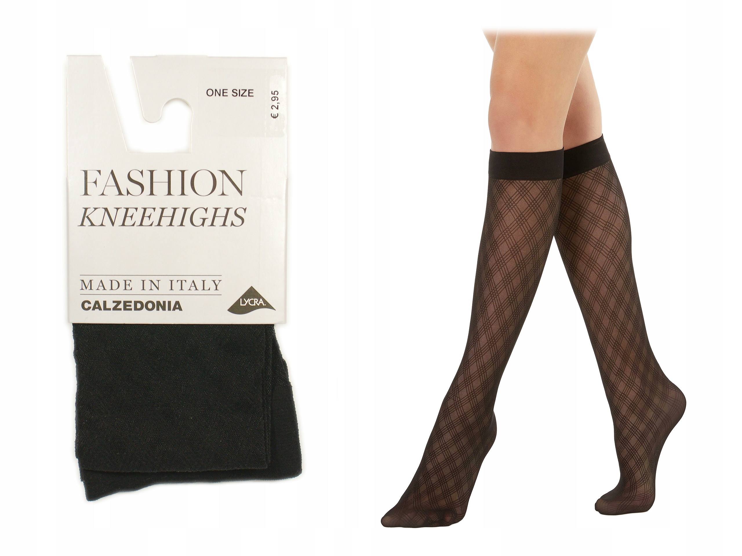 

Calzedonia podkolanówki czarne romby