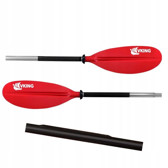 Wiosło kajakowe na kajak składane dwuczęściowe czerwone Lekkie 925g 230 cm