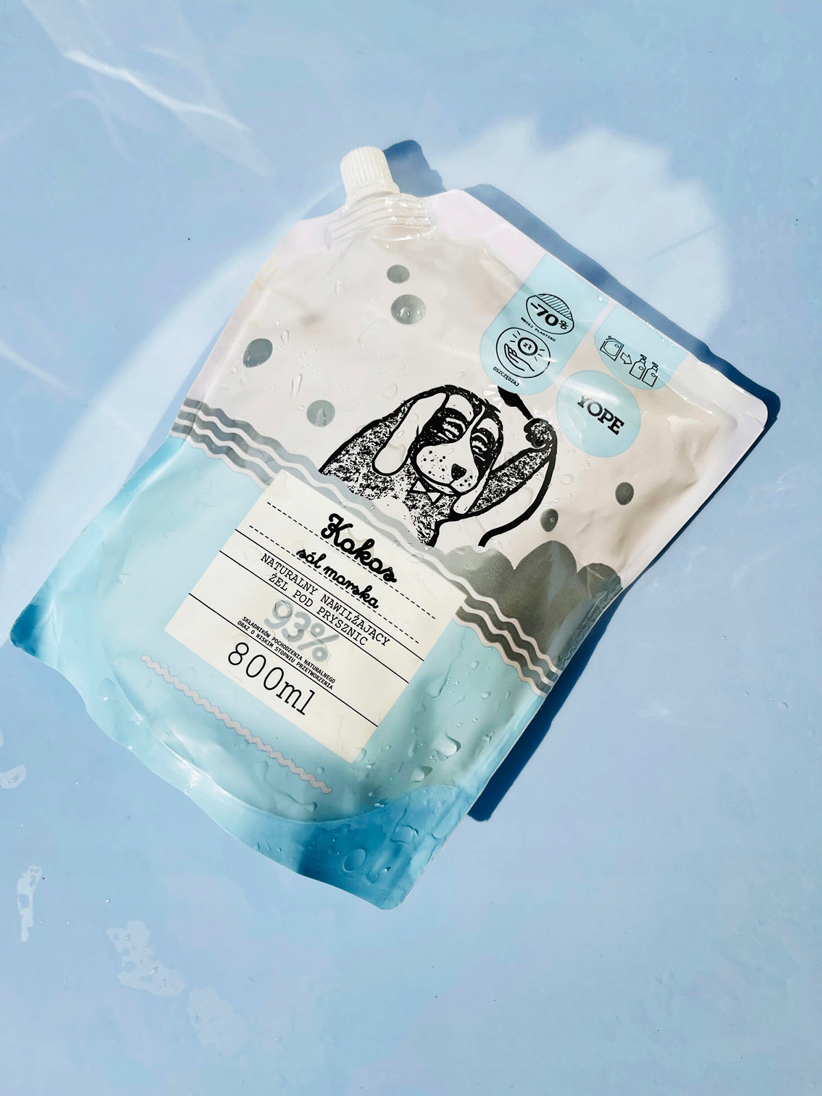 Refill naturalnego żelu pod prysznic Kokos i Sól Morska 800ml Wielkość Produkt pełnowymiarowy