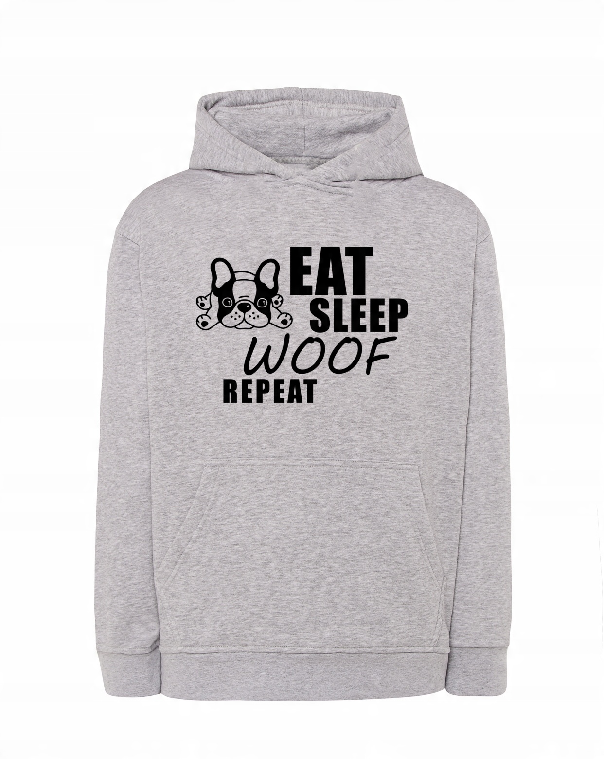 

Bluza męska Eat Sleep Woof, na prezent, popiel Xs
