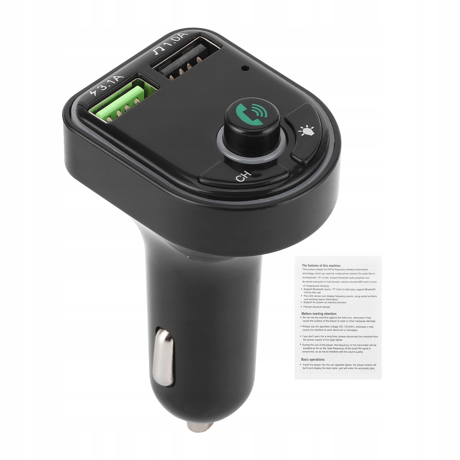 Uniwersalny samochodowy bezprzewodowy odbiornik Bluetooth Odtwarzacz R2