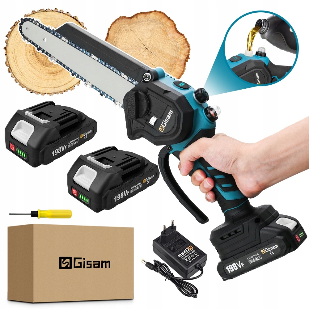 Piła Łańcuchowa Akumulatorowa Elektryczna Do Gałęzi 8" Automatyczny System Smarowania