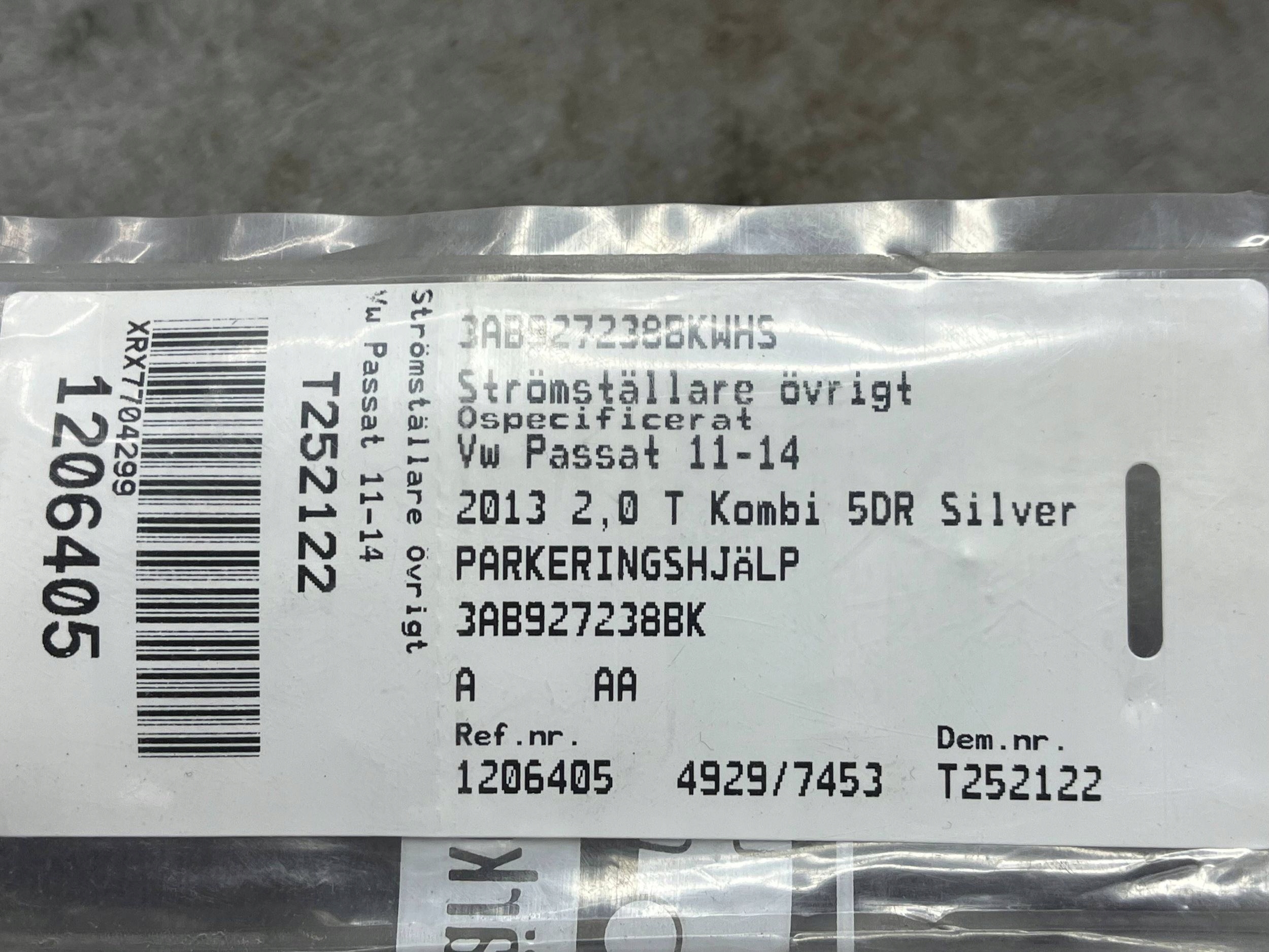 PANEL PRZYCISKOW 3AB927238BK VW PASSAT B7 !J