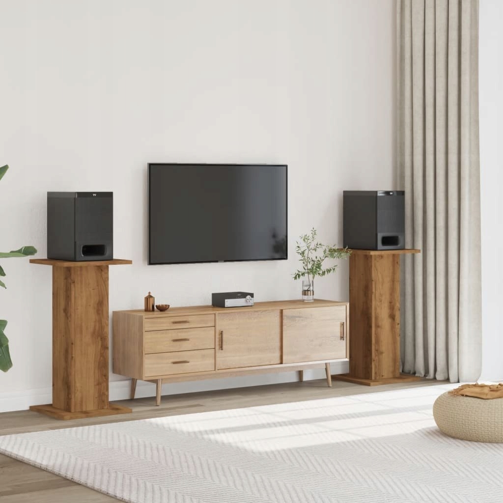 Podstavce pod reproduktory, 2 ks, dub artisan, 30x30x80 cm