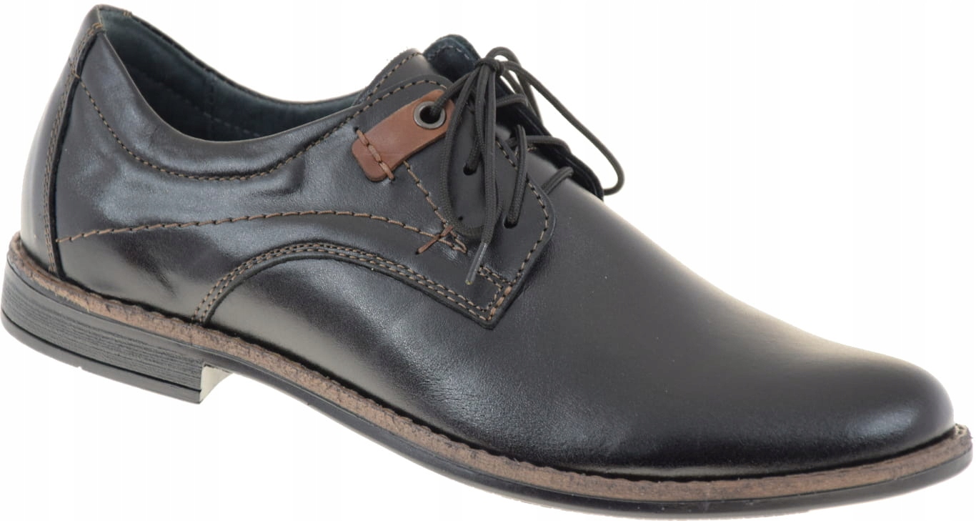 Pánské Polobotky Módní Kožené Boty Černé 7090 R43