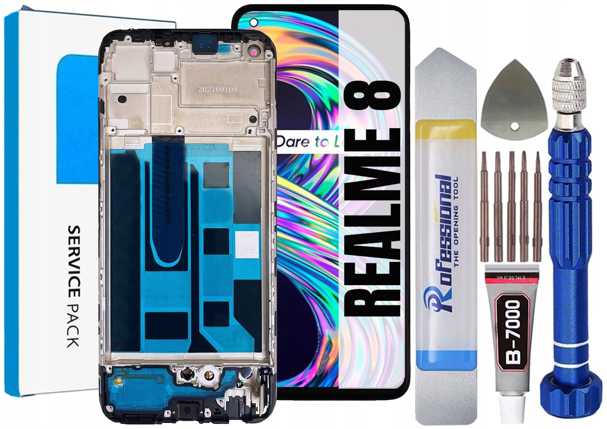 Displej Pro Realme 8 RMX3085 Originál Oem Obrazovka Rámeček