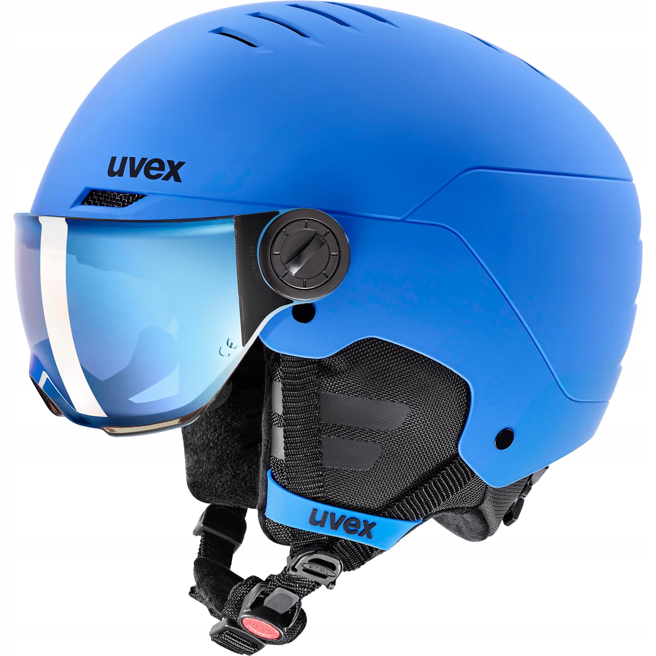 Lyžařská přilba Uvex Rocket Jr visor blue 51-55 cm