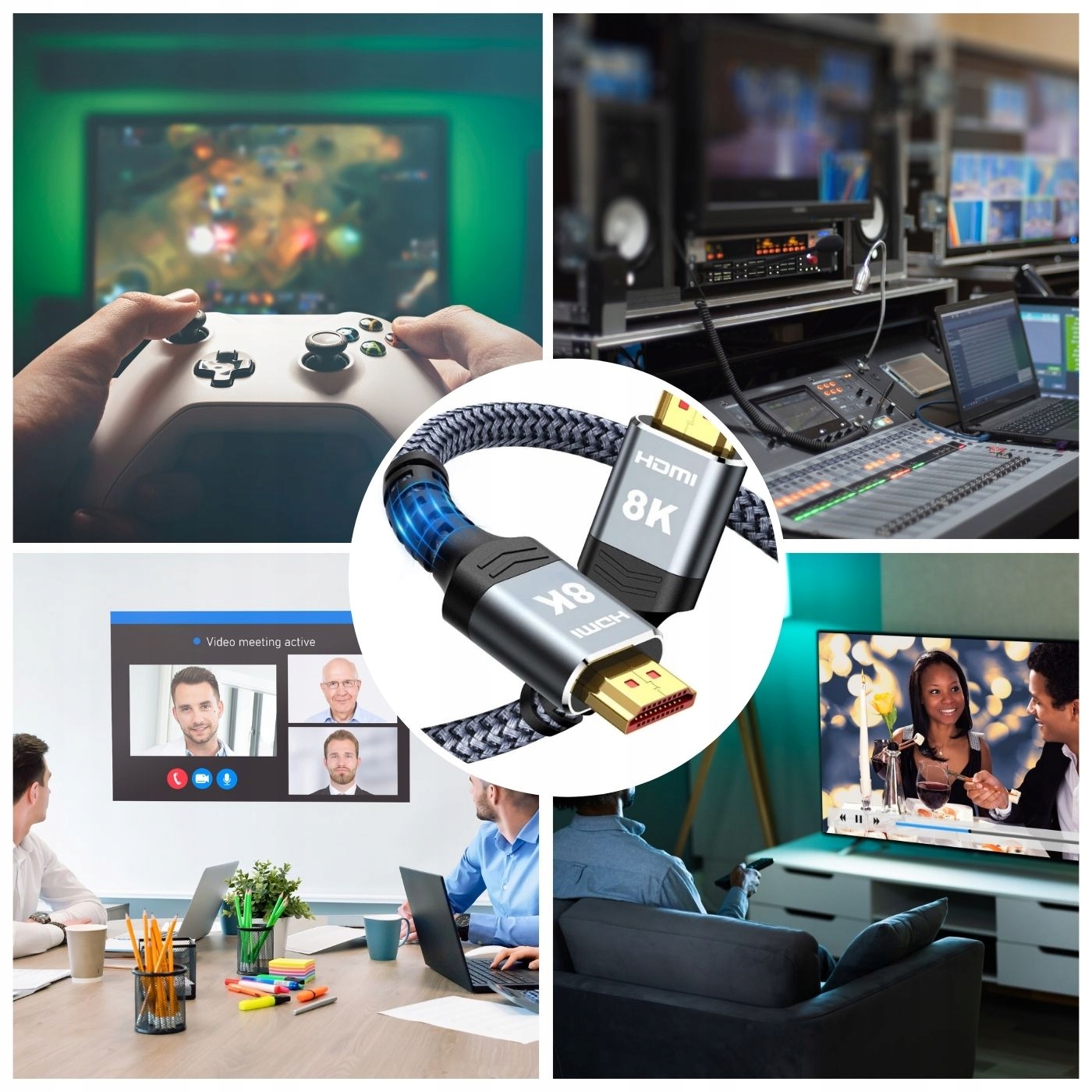 KABEL HDMI 2.1 PREMIUM ULTRA High Speed 8K 60HZ 1M PRZEWÓD ADAPTER HD 100CM Długość kabla 1 m