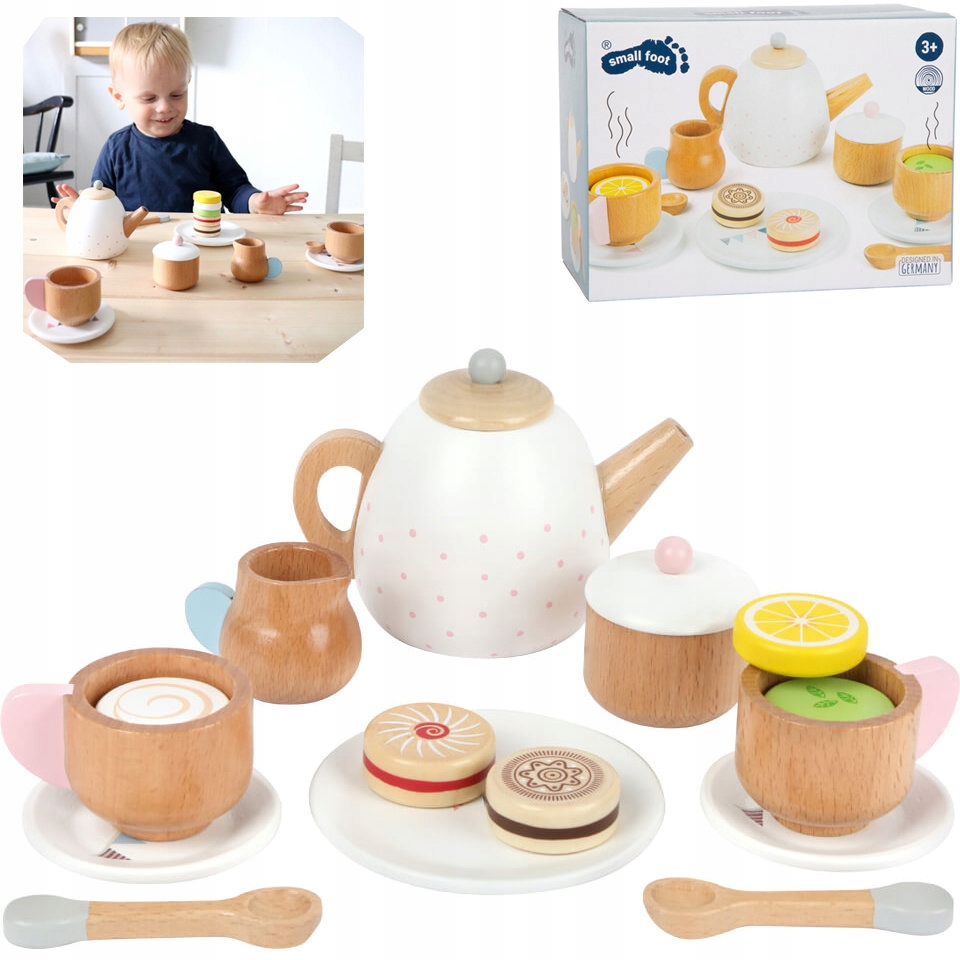 Serwis do herbaty Czajnik Filiżanki Small Foot Materiał drewno