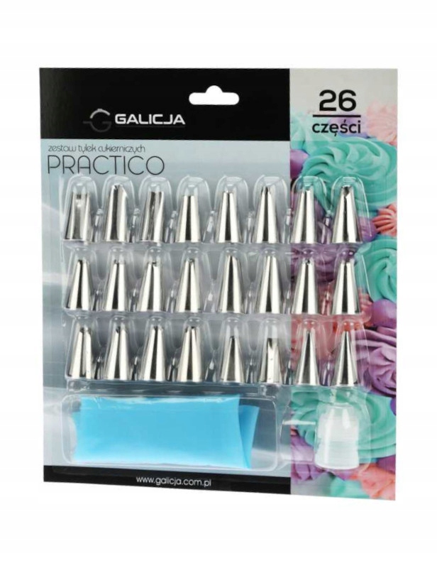 

Zestaw Tylek Cukierniczych 26 elementów Practico