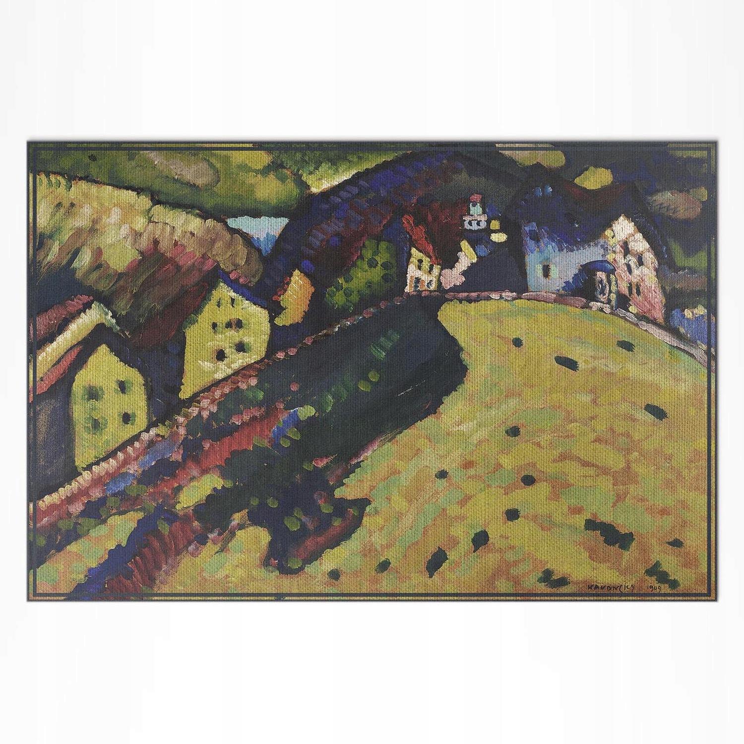 Vinylový koberec Patio Rozmer: 210 x 140 cm Domy v Murnau – Wassily Kandinsky