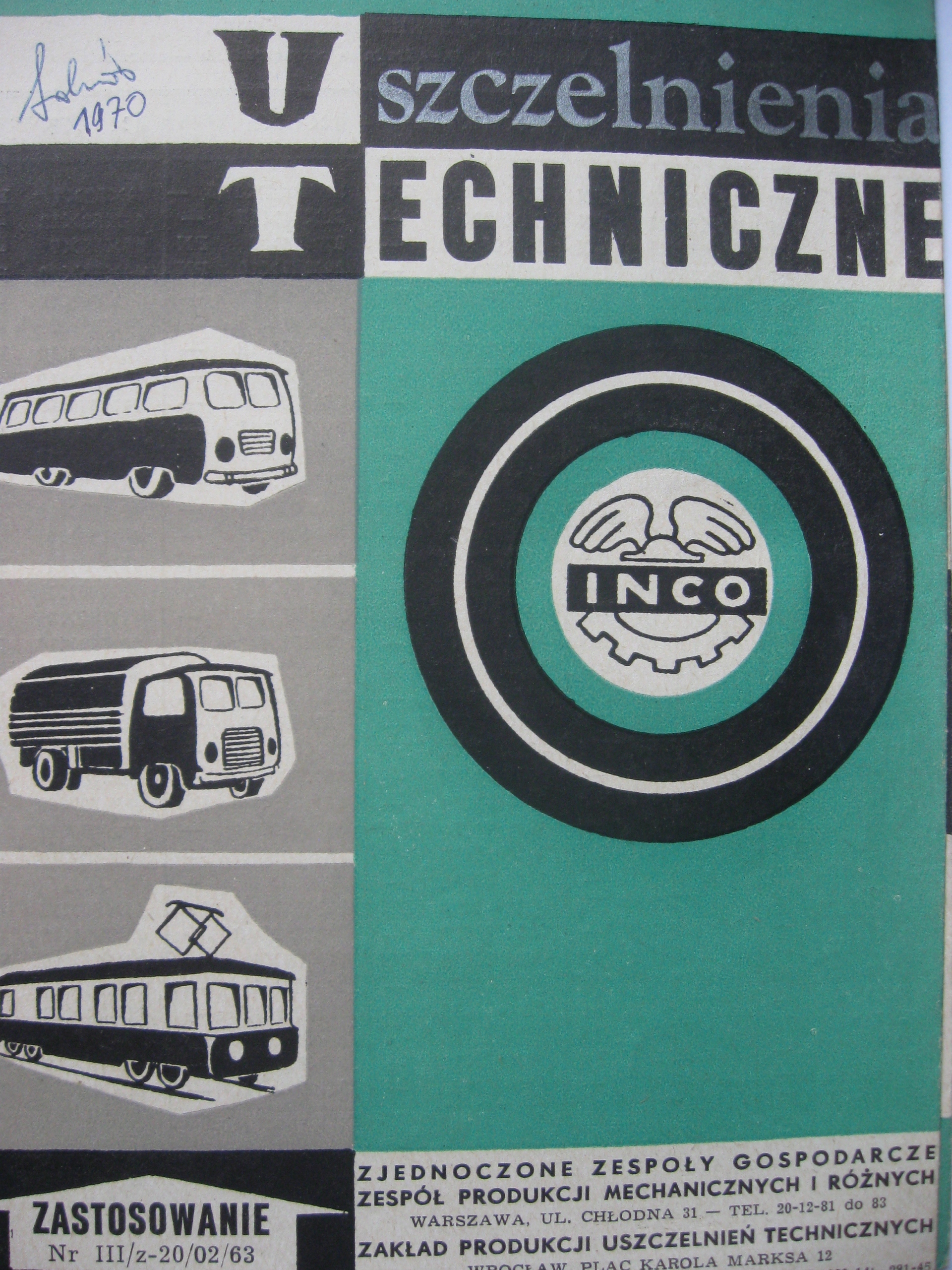 INCO Bratislava Tesnenia Katalóg 1963