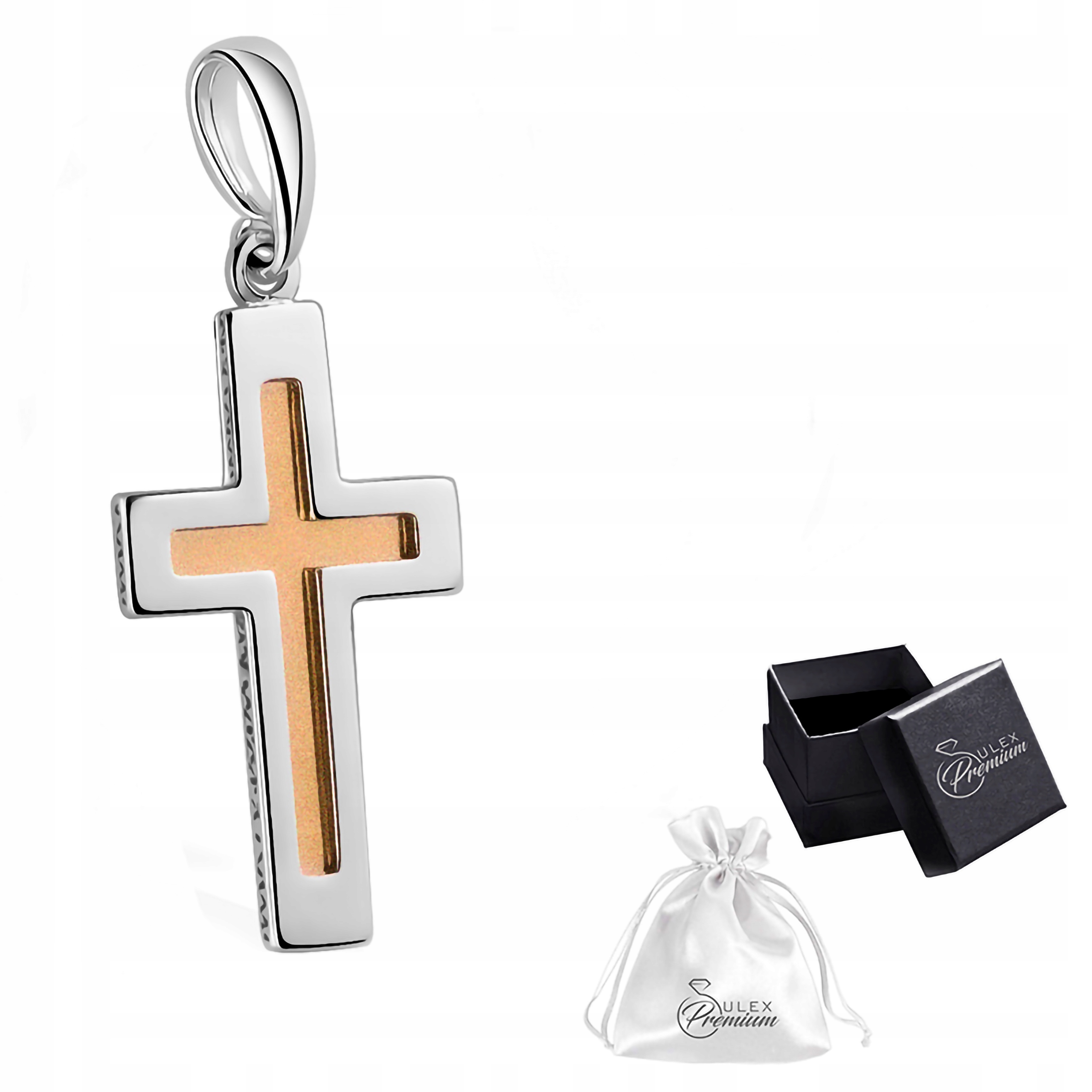 Křížek Stříbro ryzost 925 Přívěsek Stříbrný Pozlacený Střed