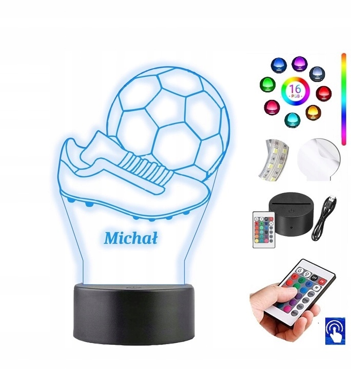 

Lampka na biurko Piłka Korki 16kolorów Led Plexido