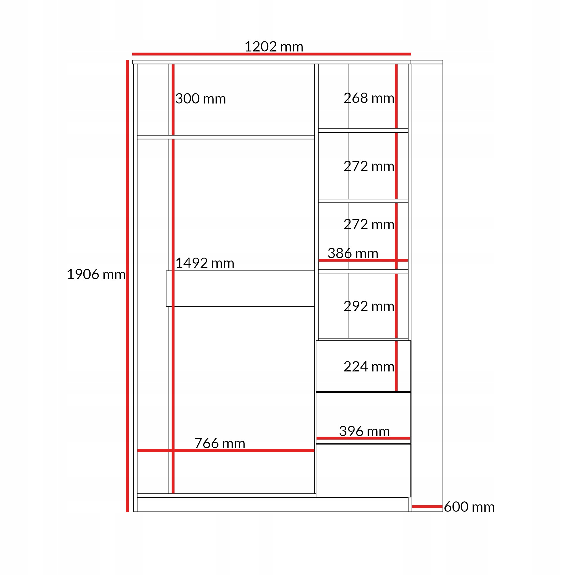 Szafa młodzieżowa uchylna z szufladami Billz 3D3S 120 Kaszmir/Dąb Cremona
