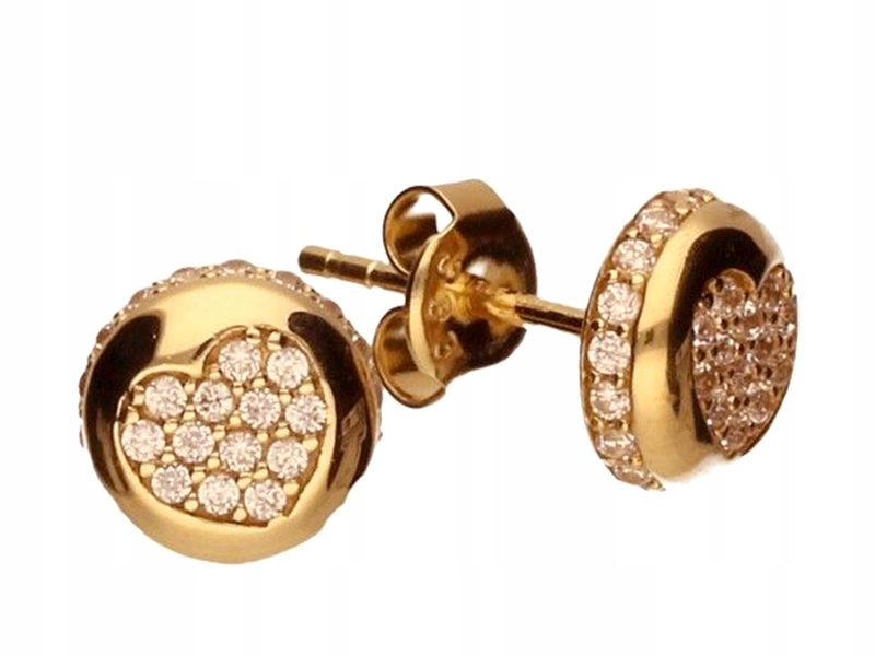 

Złote kolczyki 333 kółeczka z cyrkoniami serca 1,7