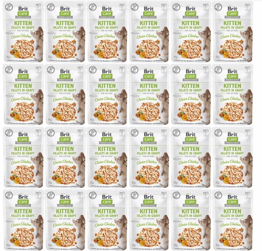 Brit Care Cat Kitten Choice Pouch Mokra Karma Dla Kociąt Kurczak 24x85g