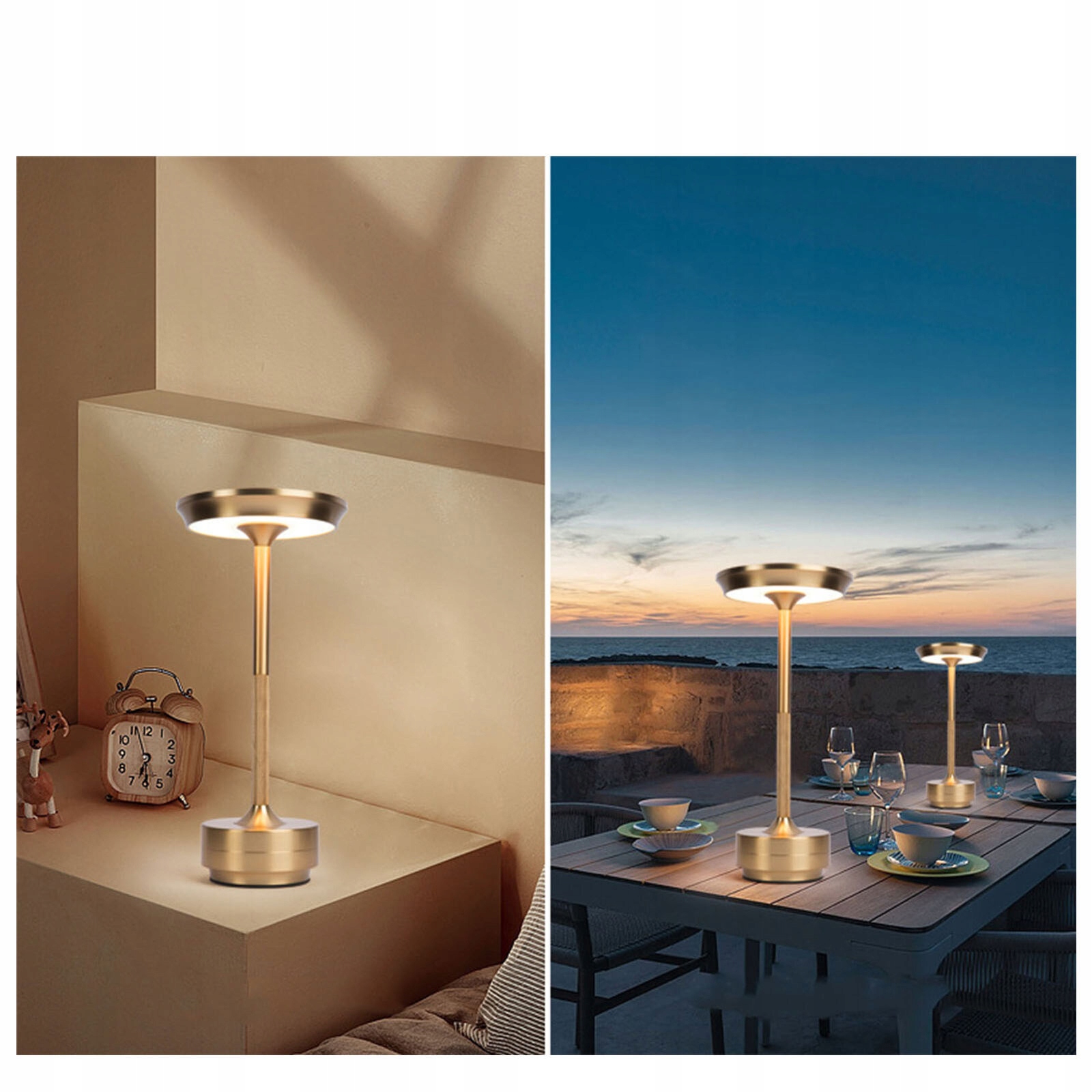 LAMPKA NOCNA LED DOTYKOWA DO SYPIALNI ŁÓŻKA LAMPA STOŁOWA 3 TRYBY ŚWIATŁA Kolor odcienie żółtego i złota