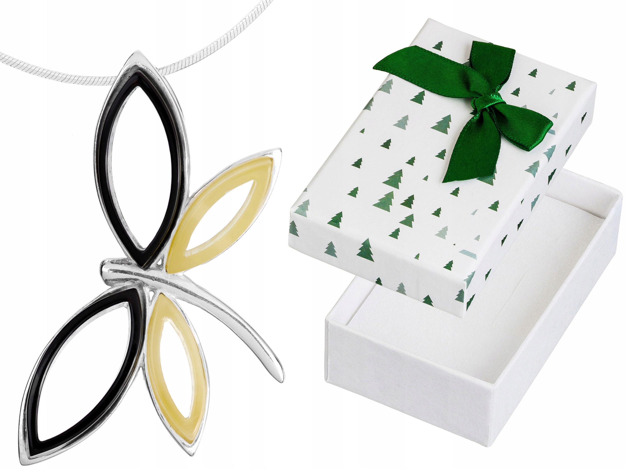 Velký stříbrný dámský náhrdelník s jantarem Vážka Jantar Krátký Choker 38