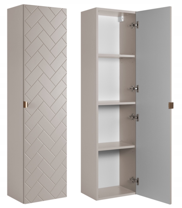 Závěsná koupelnová skříňka Kašmírový sloupek 136 cm Jedle Klepka čela Mdf