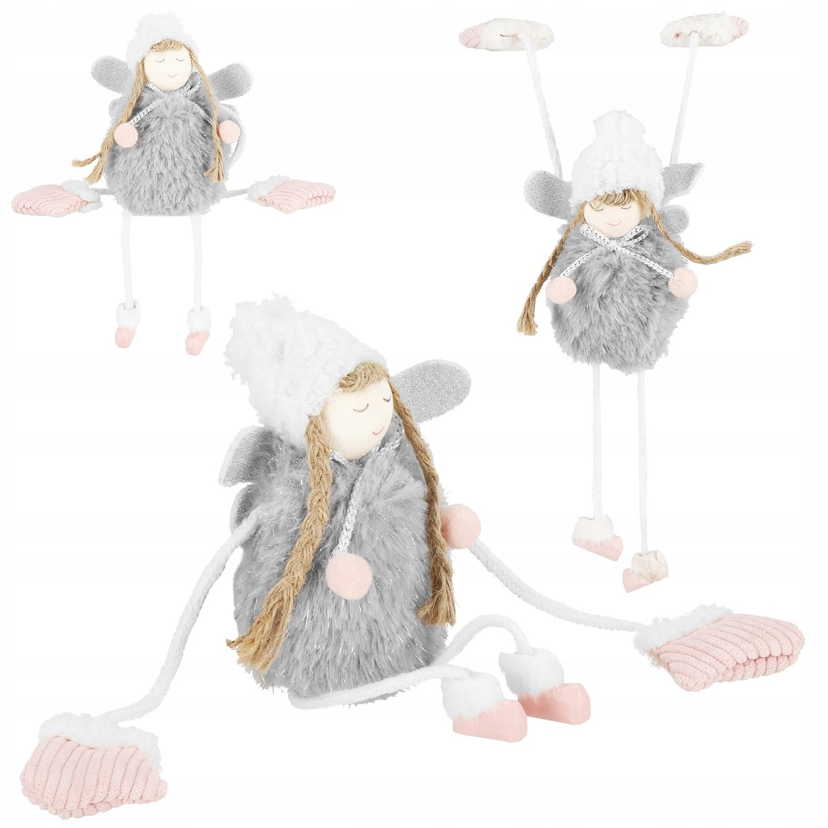 FIGURKA ŚWIĄTECZNA ANIOŁEK DZIEWCZYNKA SIEDZĄCA