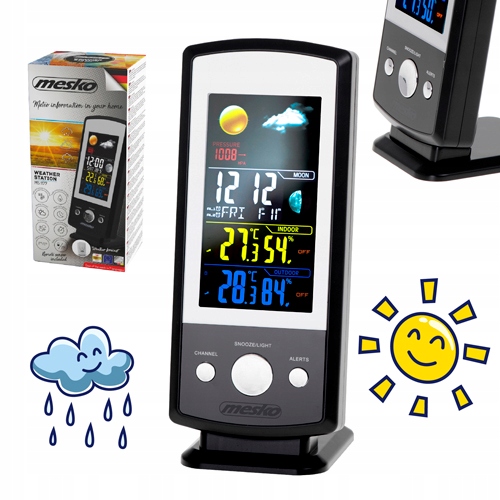 Meteorologická Stanice Teploměr Vlhkoměr Senzor Hodiny Budík Sonda