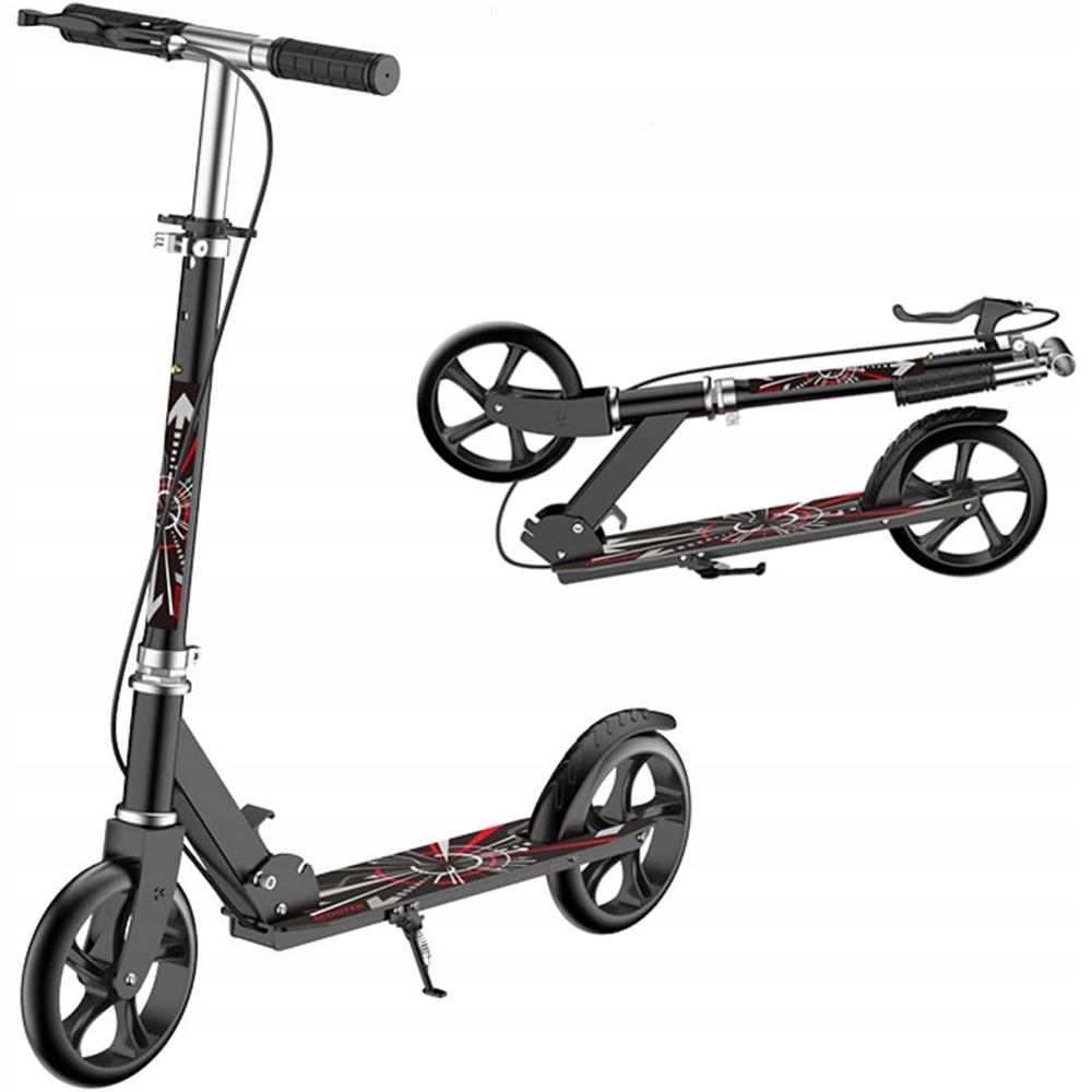 Składana Duża Hulajnoga miejska dwukołowa z hamulcem hamulec