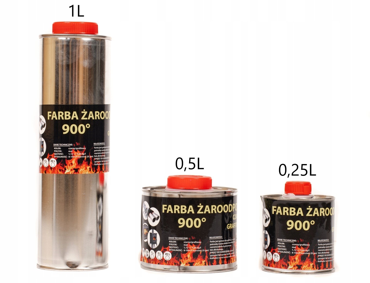 LAKIER FARBA ŻAROODPORNA DO PIECA RUSZTU 900C 0,5L Marka Hurtex