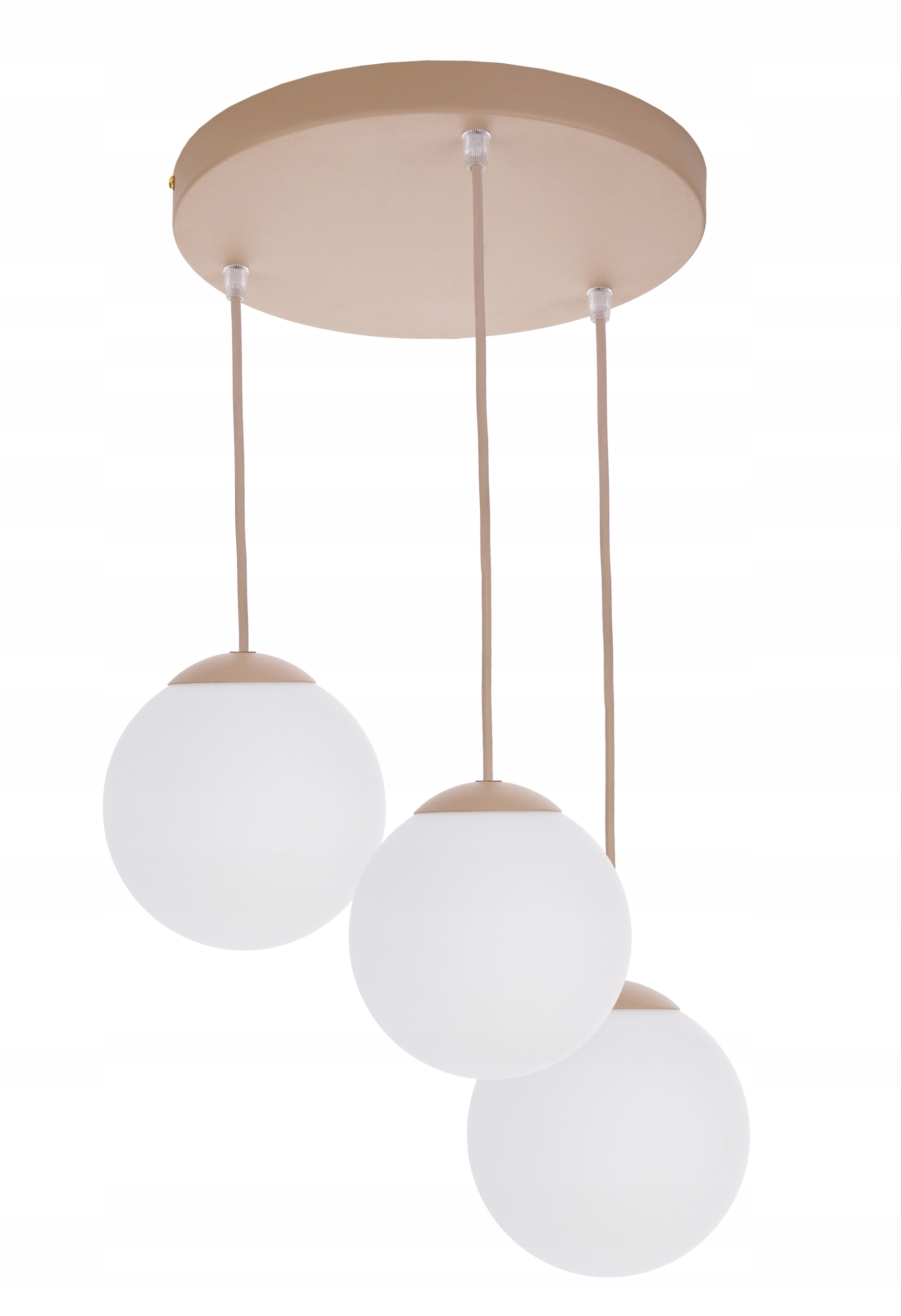 Závěsná Lampa Závěsný Stropní Lustr Skleněné Stínidlo Led Koule E27 Kašmír béžová