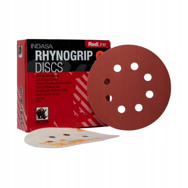 Krążek Ścierny Rzep INDASA Rhynogrip Red Line 125 mm 8H P1500 Marka Indasa