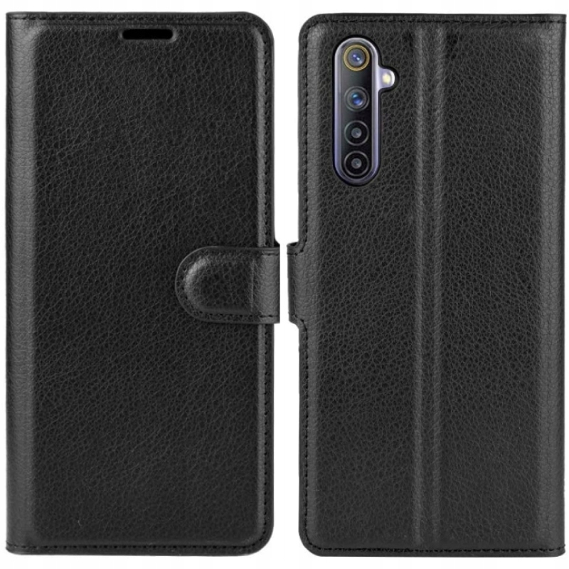 

Litchi Etui Skórzane Portfel Do Realme 6