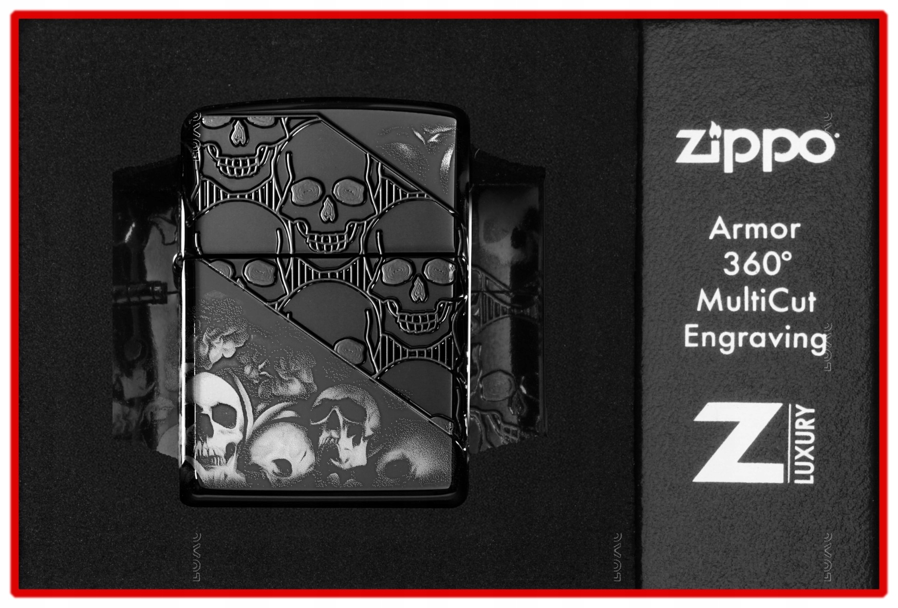 Zapalovač Zippo Skull Design 60007451 Větruodolný benzínový