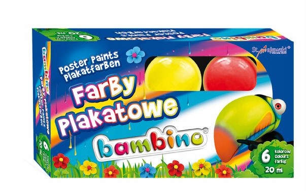 

Bambino Farby Plakatowe 6 Kol słoiczki 20 ml