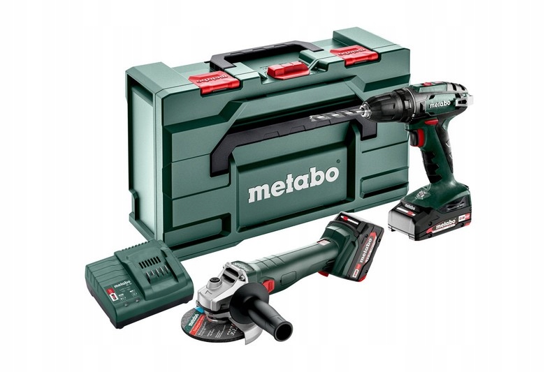 Sada Elektrického Nářadí Combo 18V Šroubovák Úhlová Bruska 2 Akumulátory
