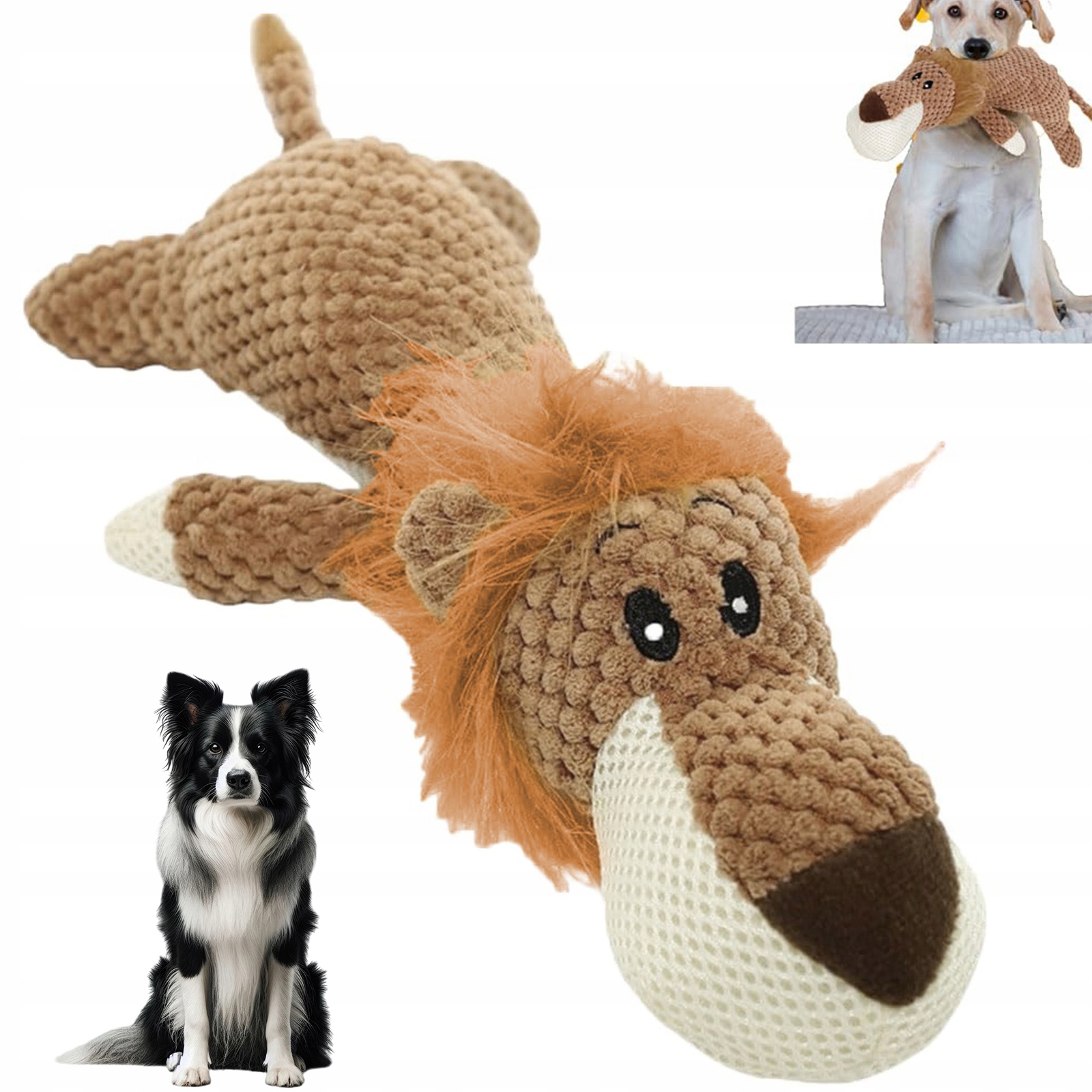 Levně Plyšák Pro Psa Se Zvukem Lion Kousátko Měkká Hračka Pro Středního Psa