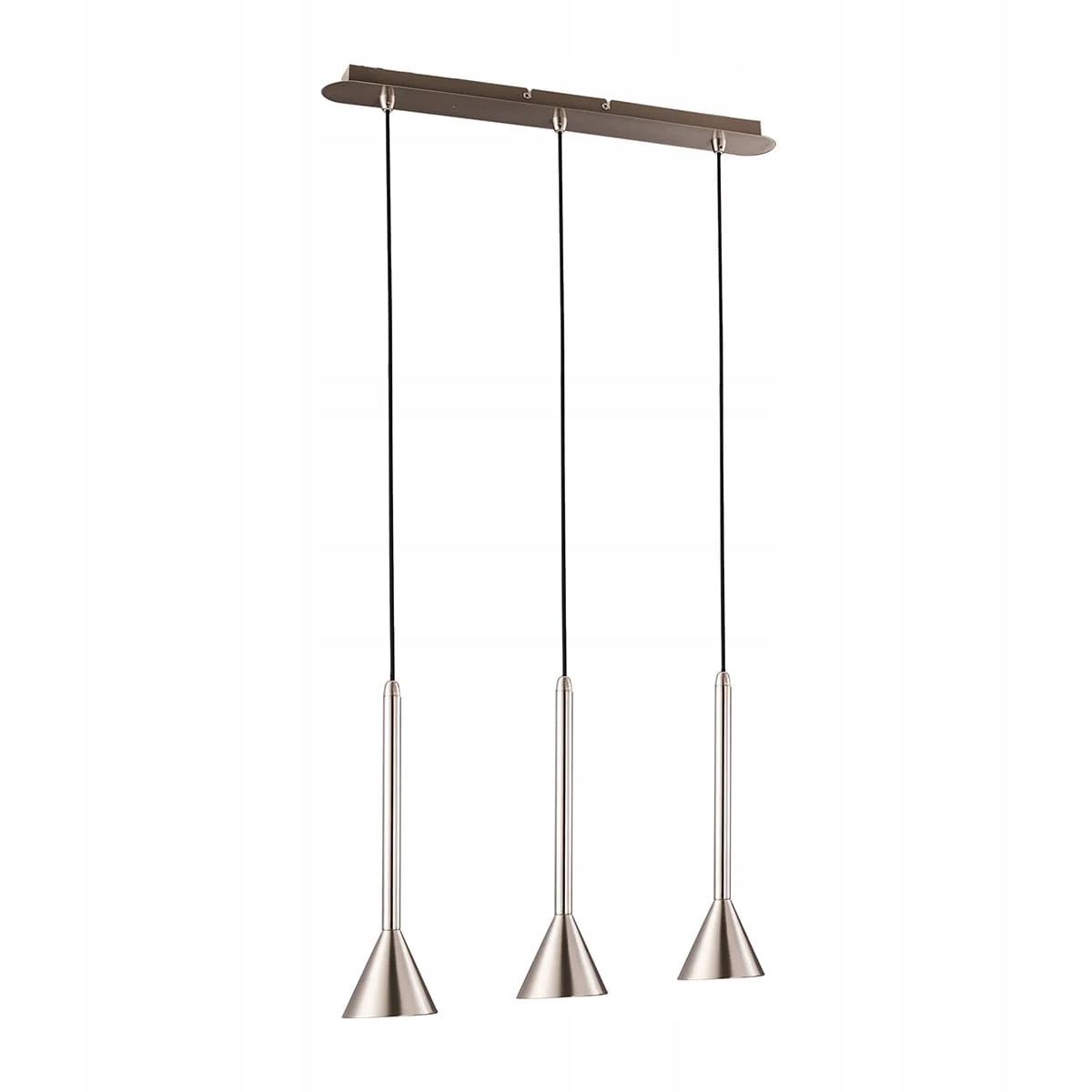 Závěsná lampa trojitá stříbrná, kovová, nad stůl, bar, deska Italux