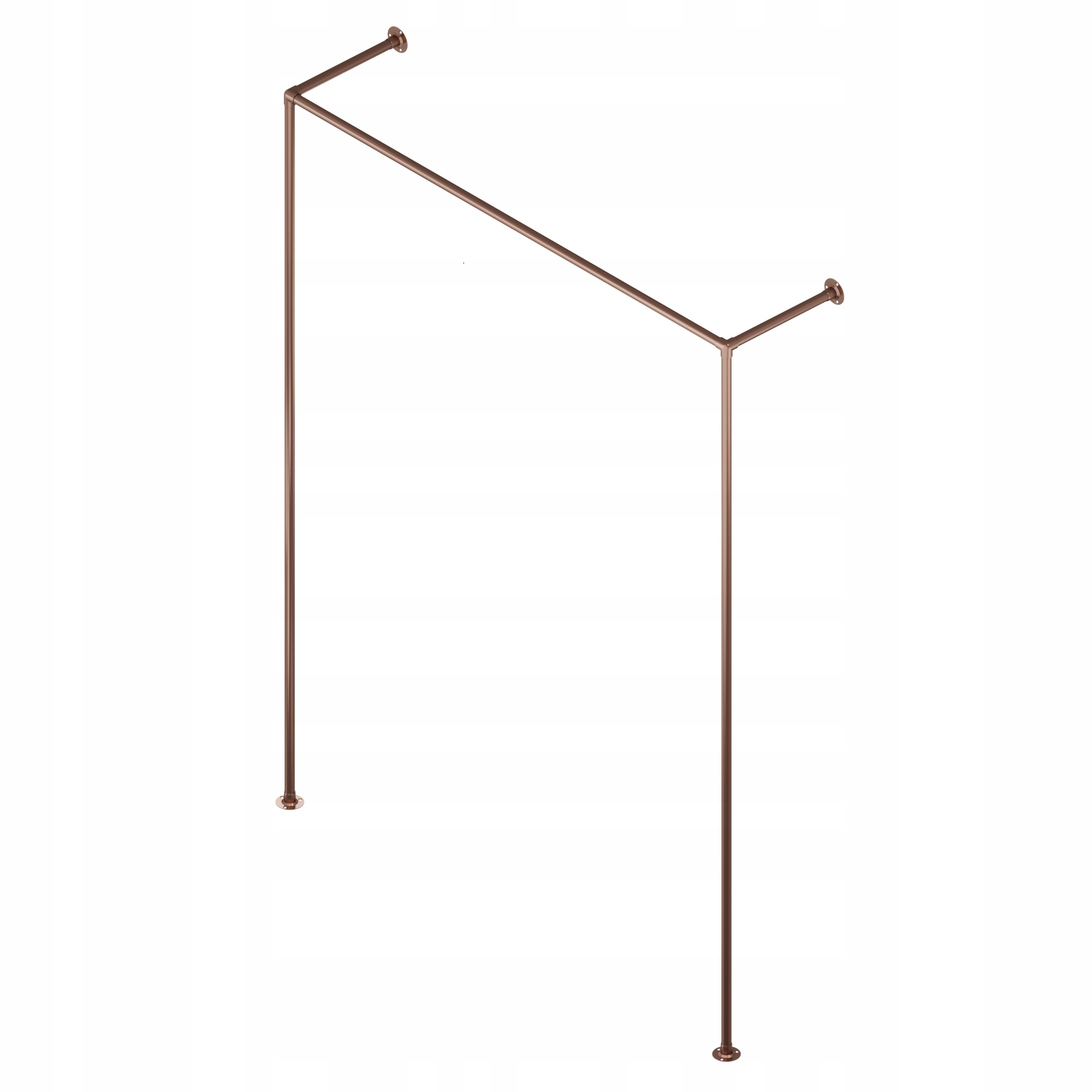 Tyč Na Oblečení Věšák Na Stěnu Loft 203x150cm fi 25mm Hotse Měděná