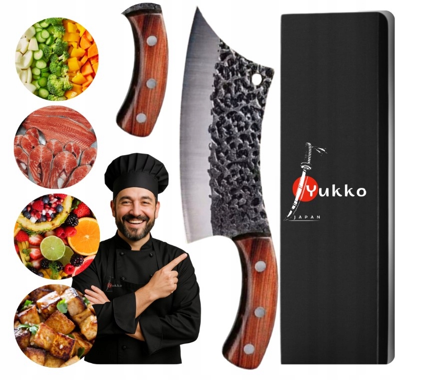 Japonský šéfkuchařský Nůž Yukko Japan 25,8 cm ostrý Ocel Krabička