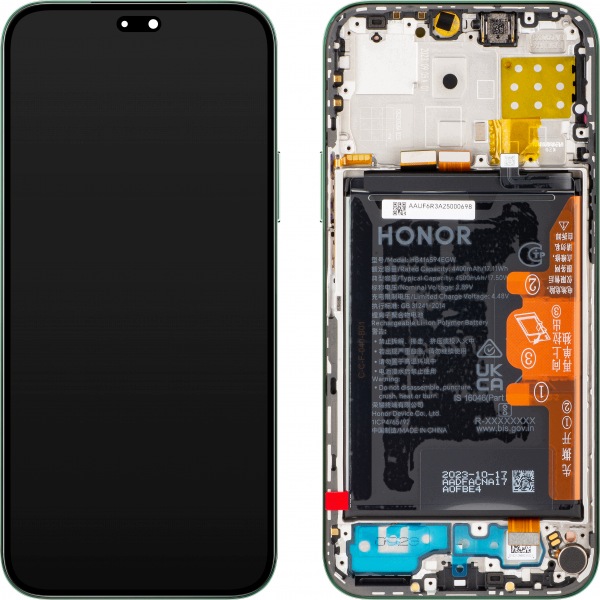 Org LCD displej s rámečkem a baterií pro Honor 200 Lite/X8b (zelený)