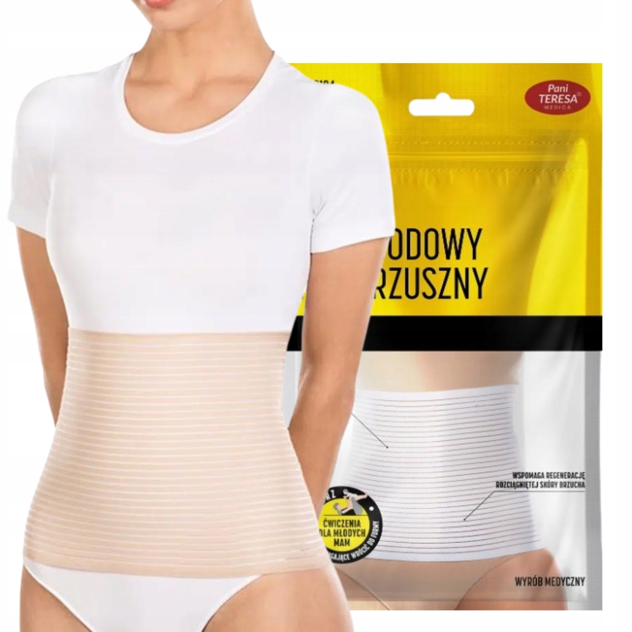 PANI TERESA PAS BRZUSZNY POPORODOWY PRZEWIEWNY CIELISTY 24cm (XS) 0104