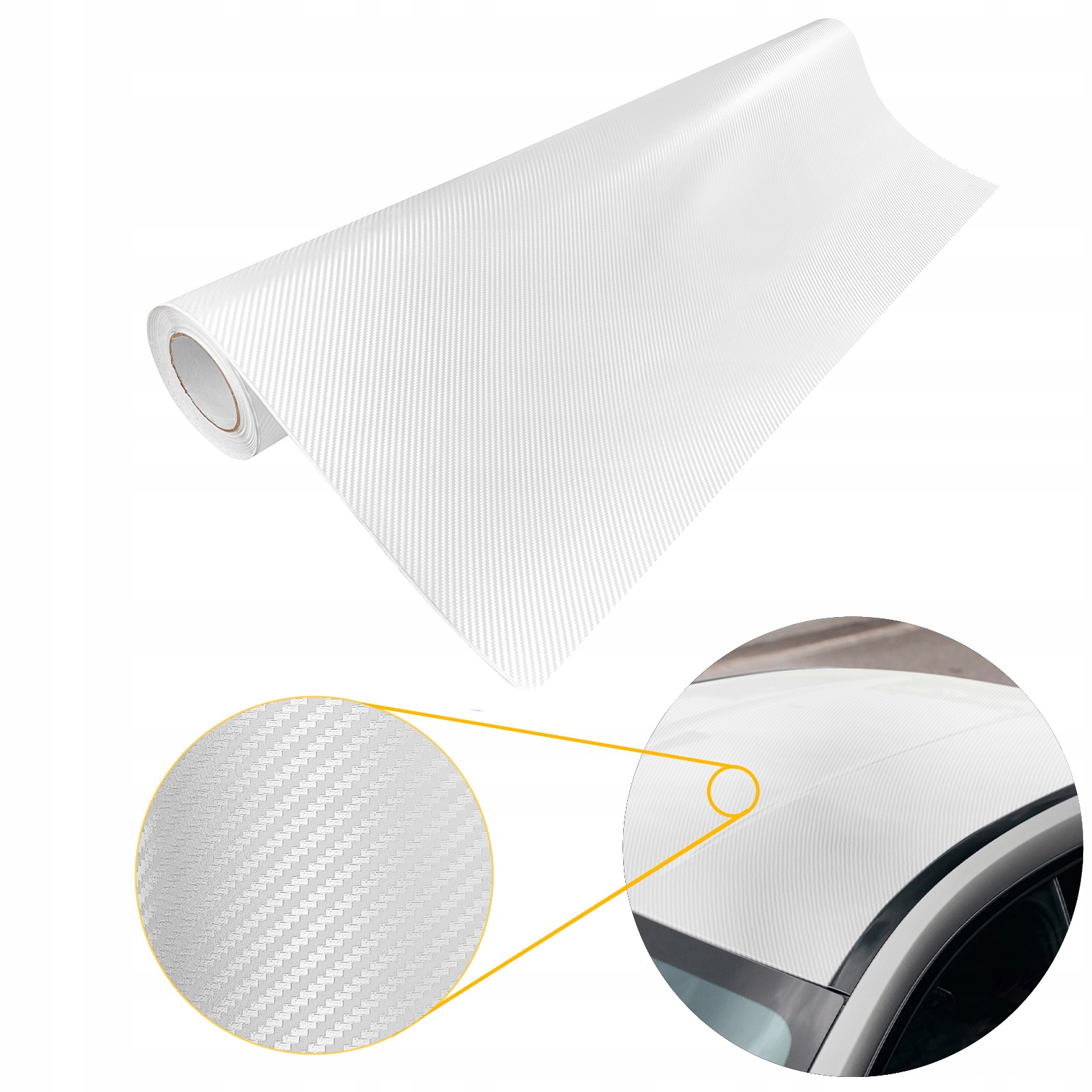 Fólie pro olepování prvků karoserie, bílá, karbonová, 3D