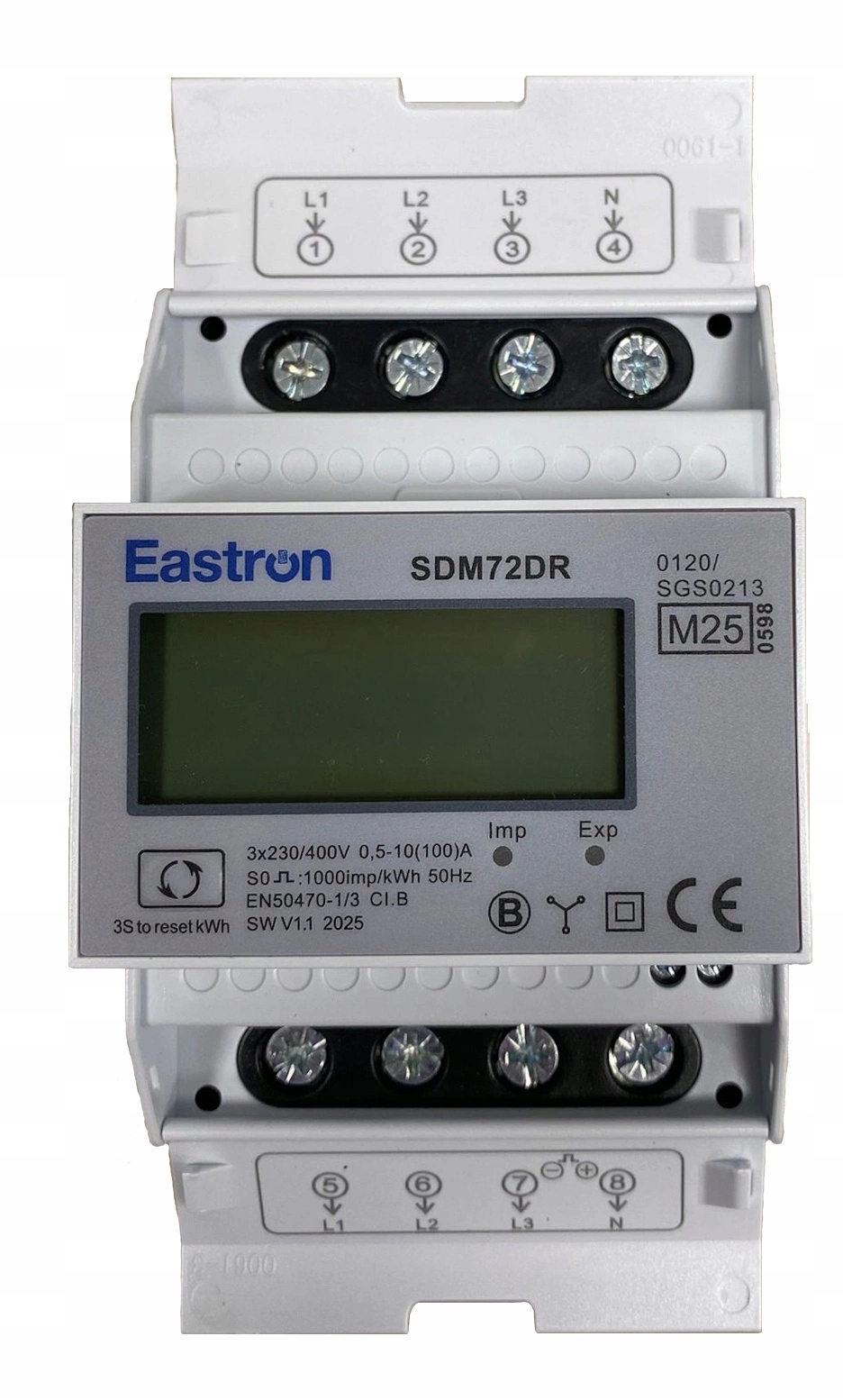 Třífázový elektroměr s funkcí resetu, 100A