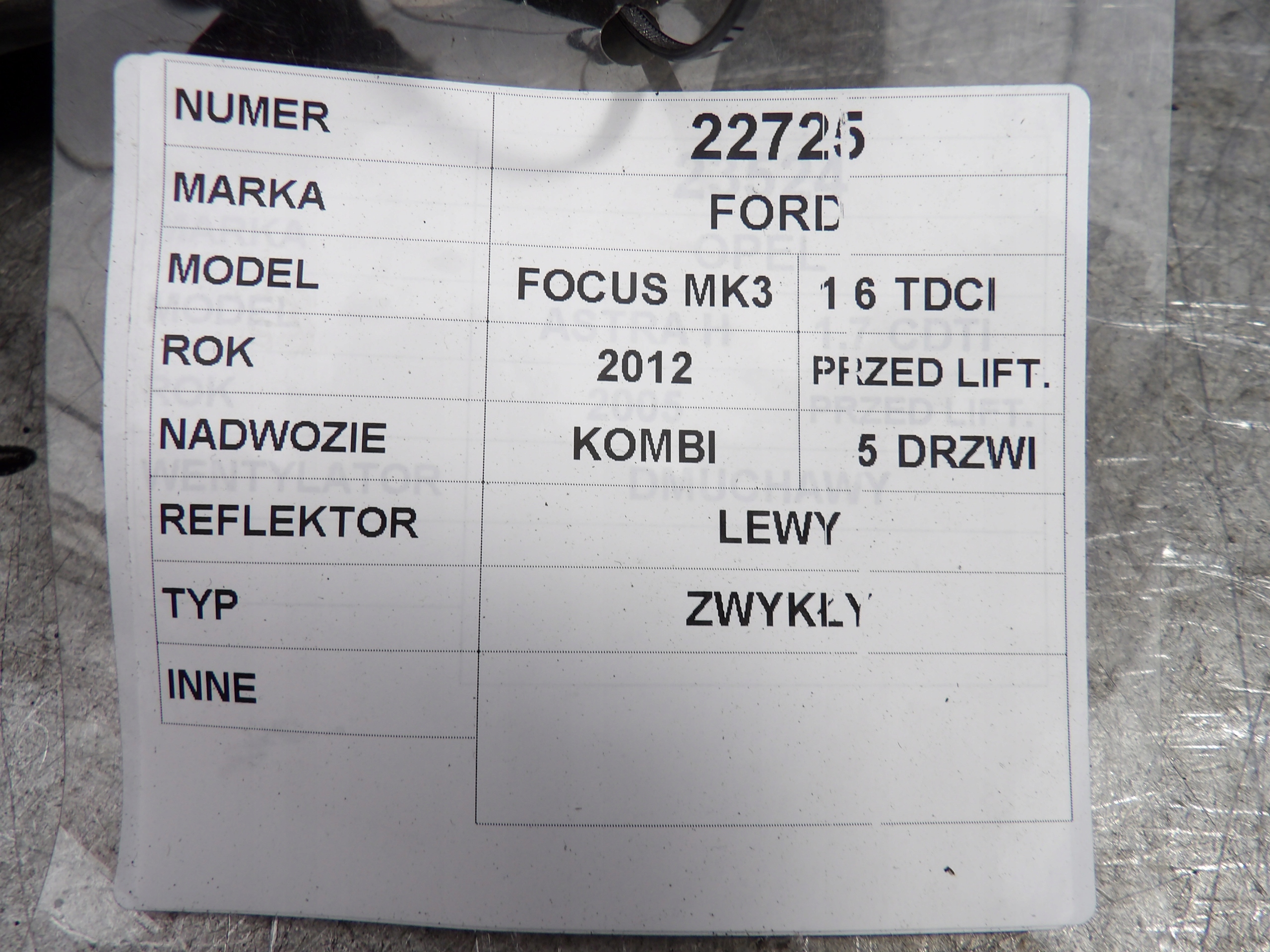 Ford Focus MK3 kombi light front left BM51-13W030-AH