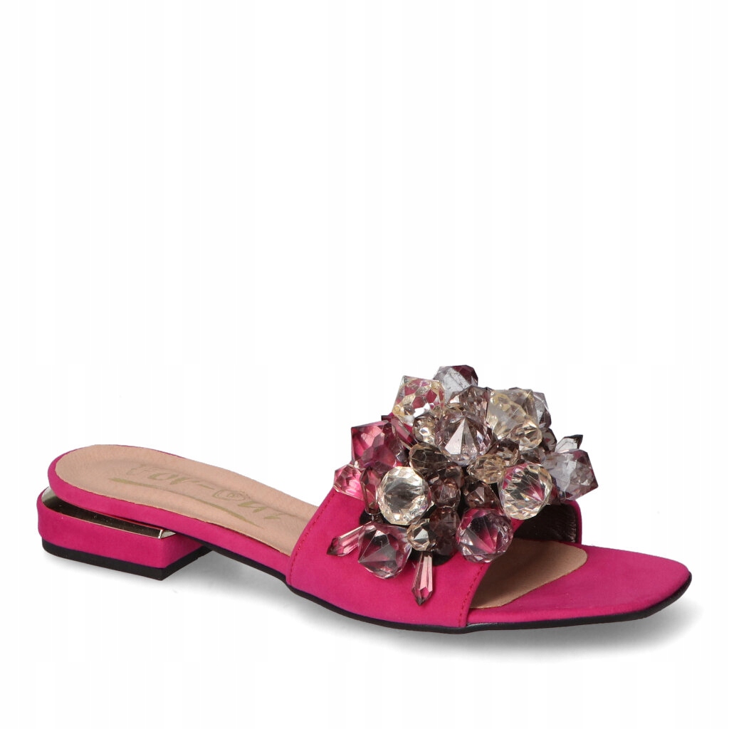 Nazouváky For-but Dámské Fuchsiové Růžové S Ozdobou Krystalky